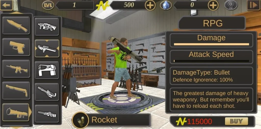 Unlock Various Types of Weapons