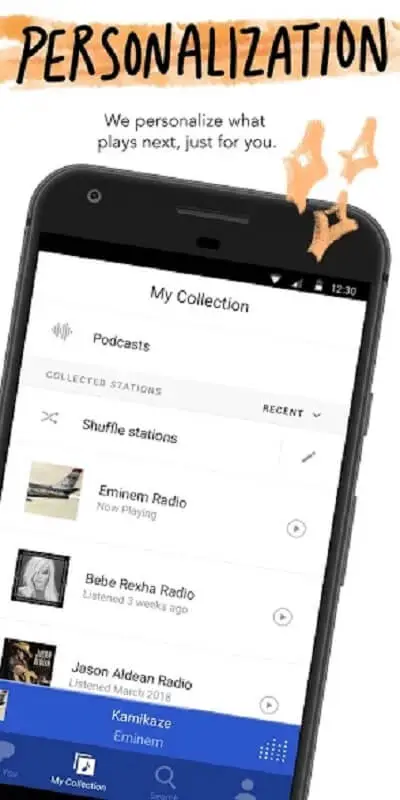 User Interface in Pandora APK
